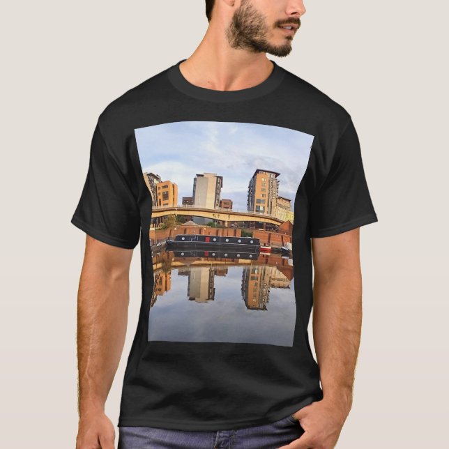Buildings and boat reflection  T-Shirt (Front)