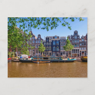 Buildings and canal in Amsterdam, Netherlands Postcard