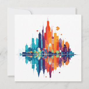 Buildings Cityscape Modern Skyscrapers City Life Card
