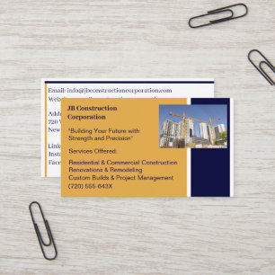Buildings Contractor Building Construction Crane Business Card