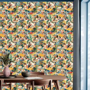 Buildings, Florals, Foliage Landscape Peel & Stick Wallpaper