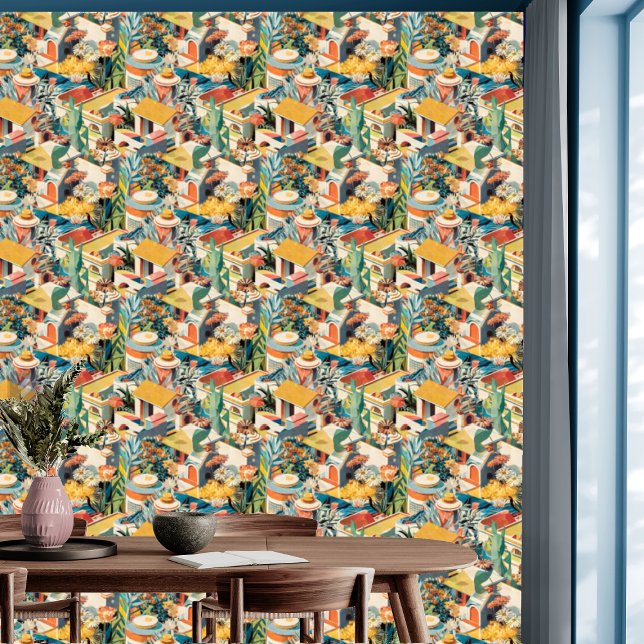 Buildings, Florals, Foliage Landscape Peel & Stick Wallpaper (Creator Uploaded)