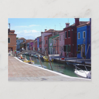 Buildings in Burano, Venice Postcard