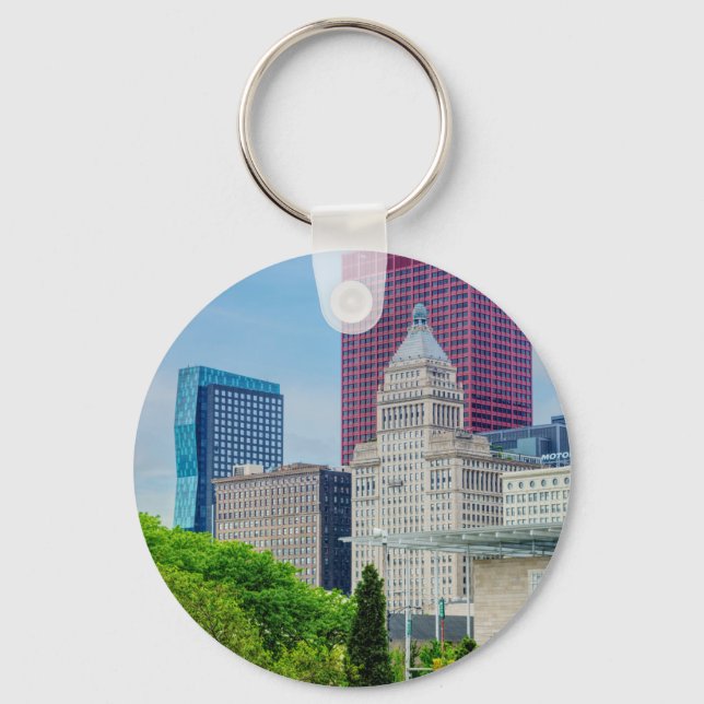 Buildings In Chicago Key Ring (Front)
