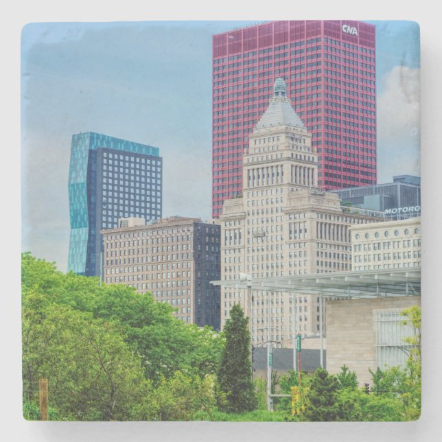 Buildings In Chicago Stone Coaster (Front)