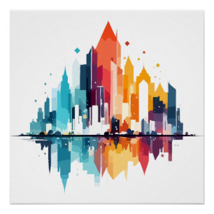 Buildings Landscape Modern Skyscrapers City Life Poster