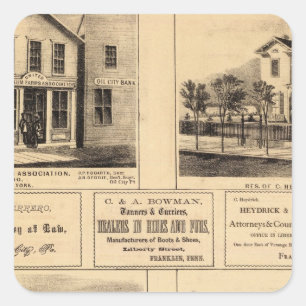 Buildings, Oil City, Franklin, Tarr Farm Square Sticker