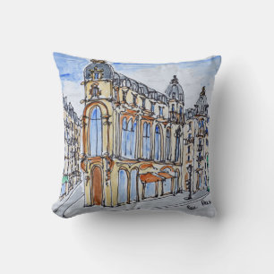 Buildings on Rue Reaumur, Paris, France Cushion