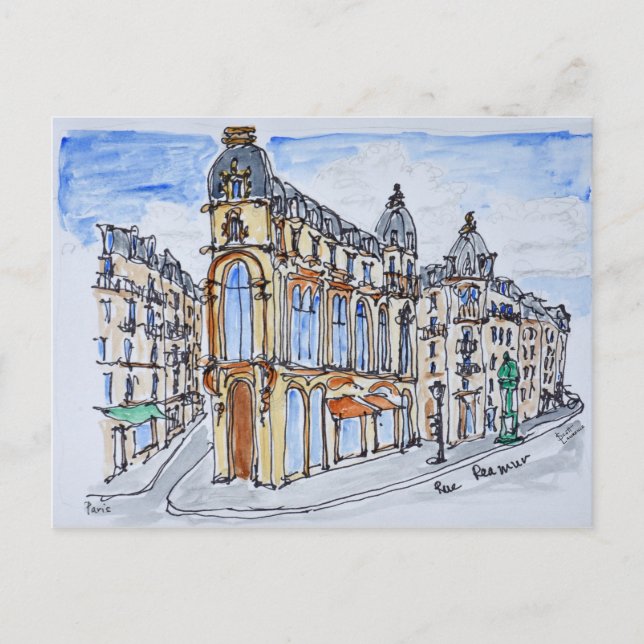 Buildings on Rue Reaumur, Paris, France Postcard (Front)