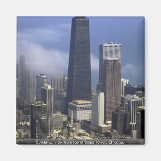 Buildings, view from top of Sears Tower, Chicago, Magnet