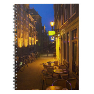 Buildings with 17th or 18th century facade and notebook