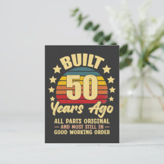 Built 50 Years Ago All Parts Original 50 Birthday Invitation Postcard
