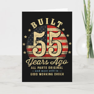 Built 55 Years Ago Funny 55th Birthday Usa Flag  Card
