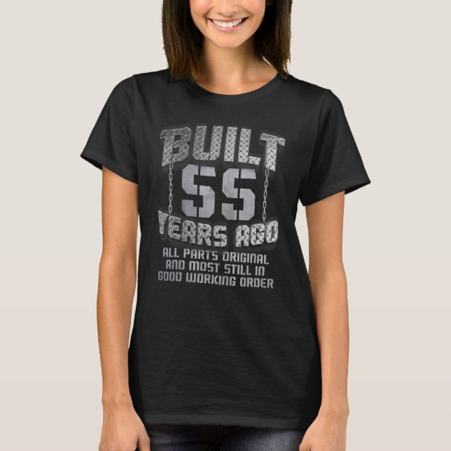 Built 55 Years Ago Retro 55 Years Old Birthday Men T-Shirt (Front)
