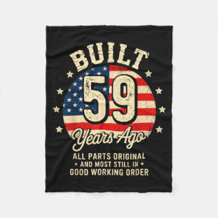 Built 59 Years Ago Funny 59th Birthday Vintage Usa Fleece Blanket