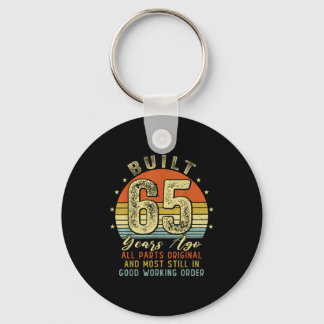 Built 65 Years Ago Funny 65th Birthday Vintage 196 Key Ring