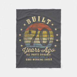 Built 70 Years Ago - All Parts Original 70th Birth Fleece Blanket