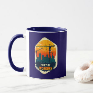 Built by Workers Industrial Skyline Labor Day Shir Mug