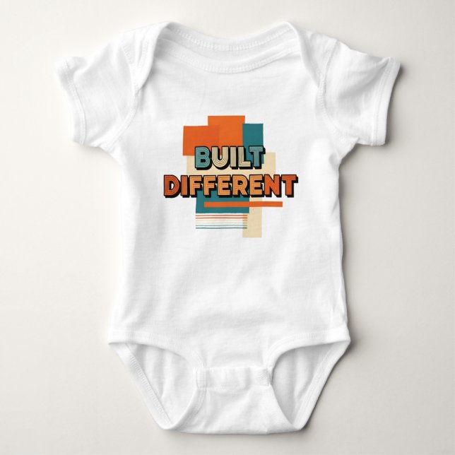 Built different baby bodysuit (Front)