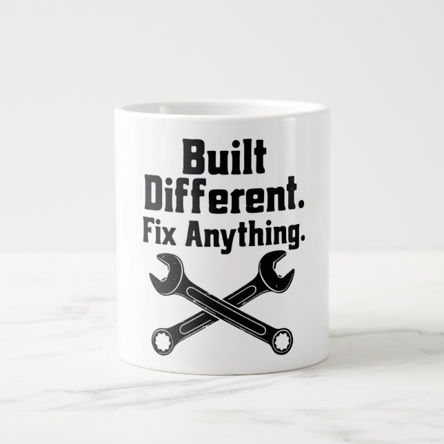 Built Different Fix Anything Mechanic Wrench  Large Coffee Mug (Front)