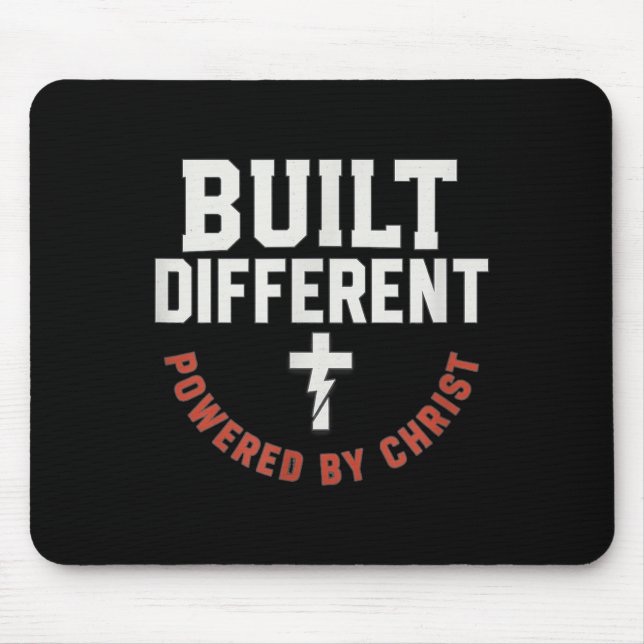 Built Different Powered By Christ Christian Philip Mouse Pad (Front)