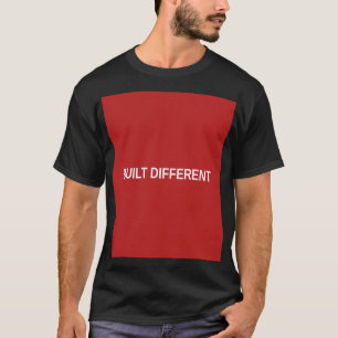 Built Different Red Box Logo Black T-Shirt