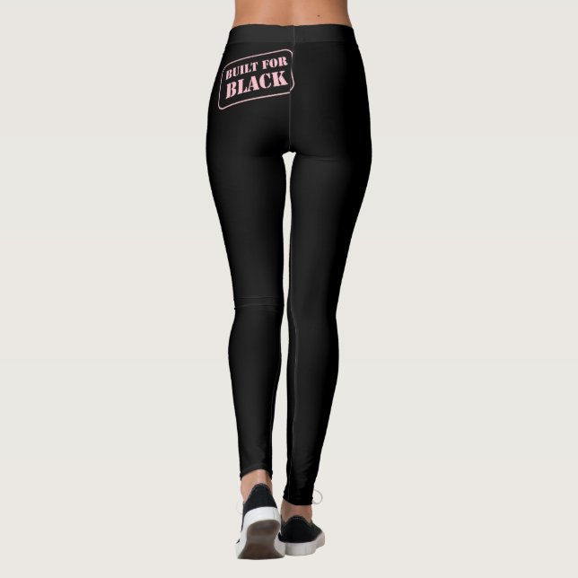 Built for Black Leggings Pink over Black (Back)