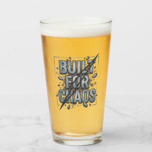 Built For Chaos Distressed Stone Typography Glass