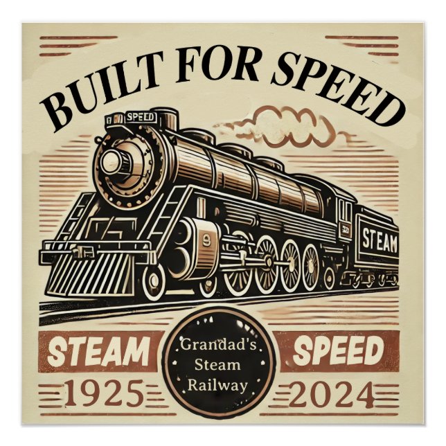 Built for Speed – Customizable Glossy Poster (Front)