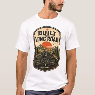 Built for the Long Road – Vintage Motorcycle Adven T-Shirt