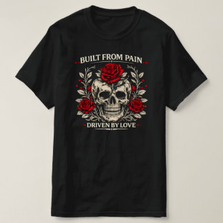 Built from pain, driven by love - an antique skull T-Shirt