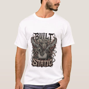 BUILT FROM STATIC – Vintage CRT Horror Cyberpunk T-Shirt