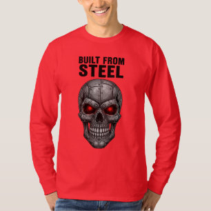 Built From Steel – Cyber Skull with Red Eyes Graph T-Shirt