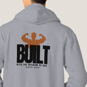 Built - God Christian Prayer Grey Graphic Hoodie