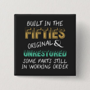 Built in the fifties 15 cm square badge