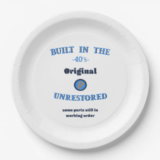 Built in the Forties Original Unrestored Paper Plate