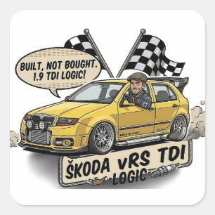 Built Not Bought 1.9 TDI Logic - Škoda Fabia vRS P Square Sticker