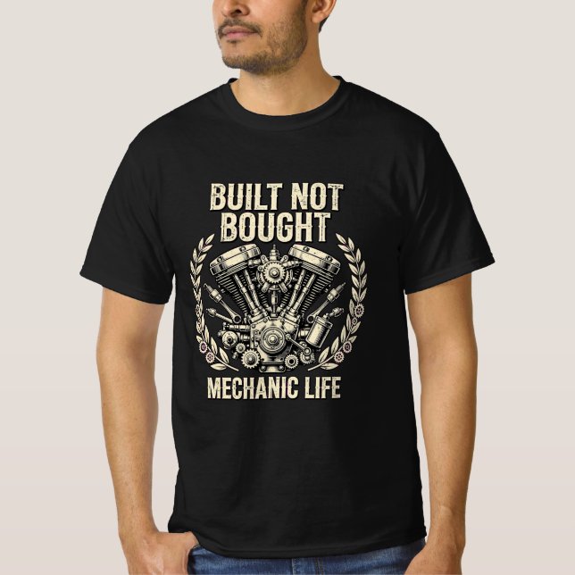 Built Not Bought - Mechanic Life Engine Tee (Front)