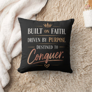 Built on Faith Driven by Purpose Motivational Cushion