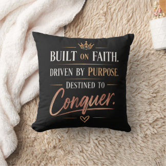 Built on Faith Driven by Purpose Motivational Cushion
