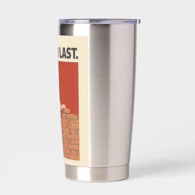 Built To Last Mason Construction Worker Art - Prof Insulated Tumbler (Left)
