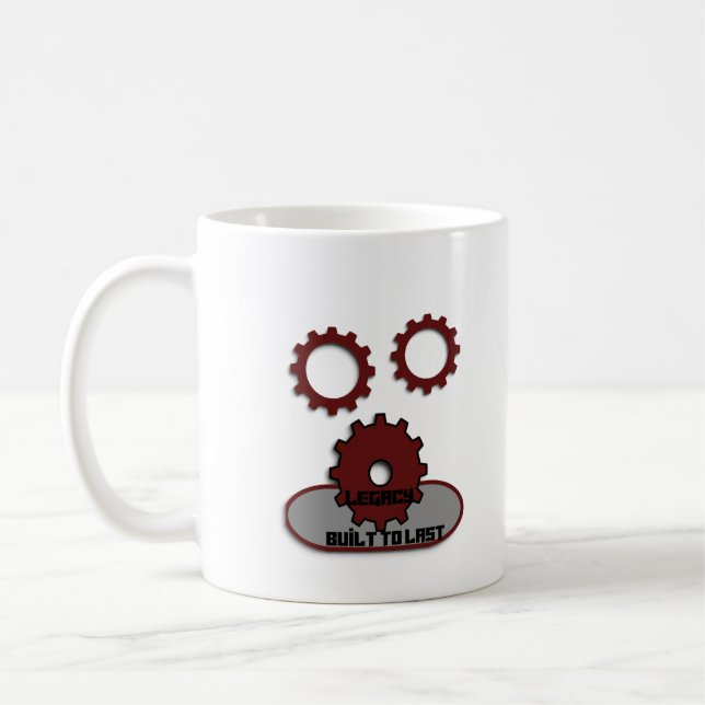 ​"Built to Last" Mechanical Gears Coffee Mug (Left)
