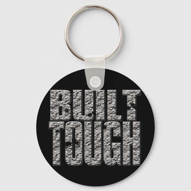 BUILT TOUGH.Hardcore Strong Muscle Man_bl rnd Key Ring (Front)