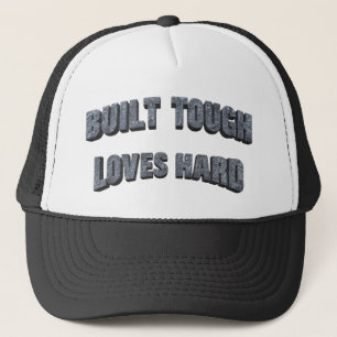 Built Tough Loves Hard Graphic - Blue-Collar Dad Trucker Hat