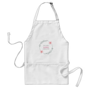 Built With Love Raised By Mum Floral Quote Standard Apron
