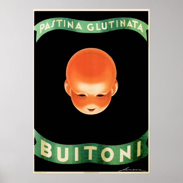 BUITONI PASTINA GLUTINATA Pasta Vintage Italian Poster (Front)