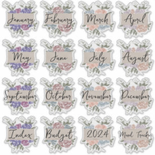 BuJo Cover Pages Custom Cut Transparent Stickers