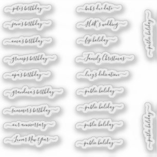 BuJo custom event stickers - small - transparent