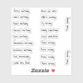 BuJo custom event stickers - small - transparent | Zazzle