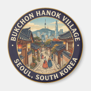 Bukchon Hanok Village, Seoul South Korea Magnet